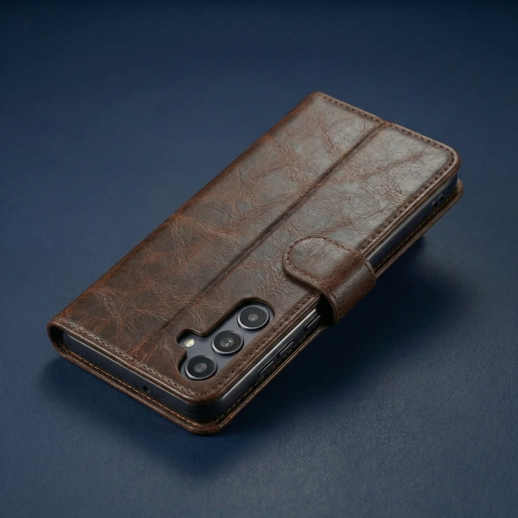 Samsung A24 Book Case Cover - Brown