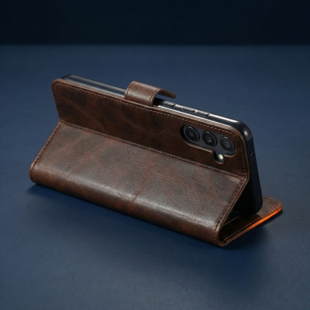 Samsung A34 Book Case Cover - Brown