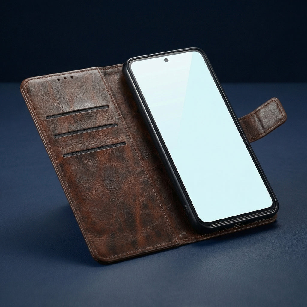 Samsung A53 Book Case Cover - Brown