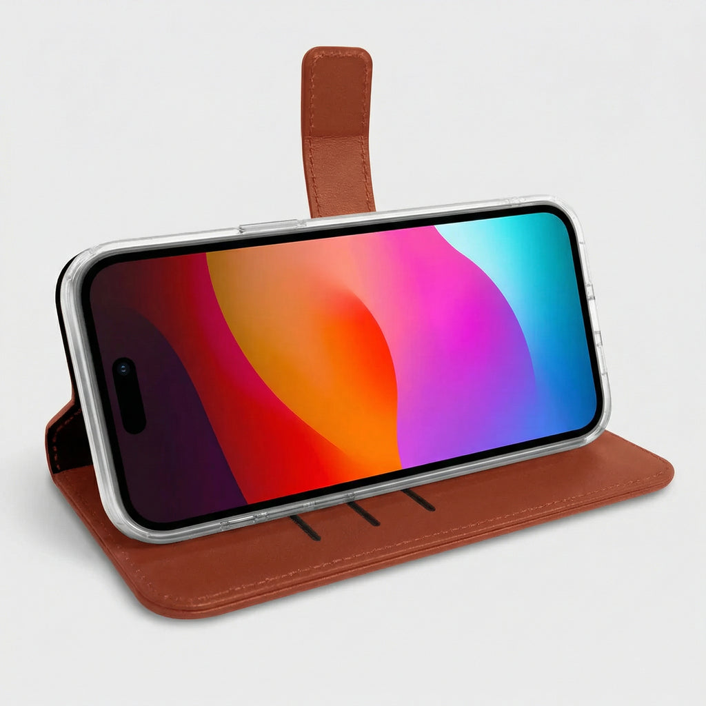 iPhone 17 Pro Max Book Case Cover - Brown
