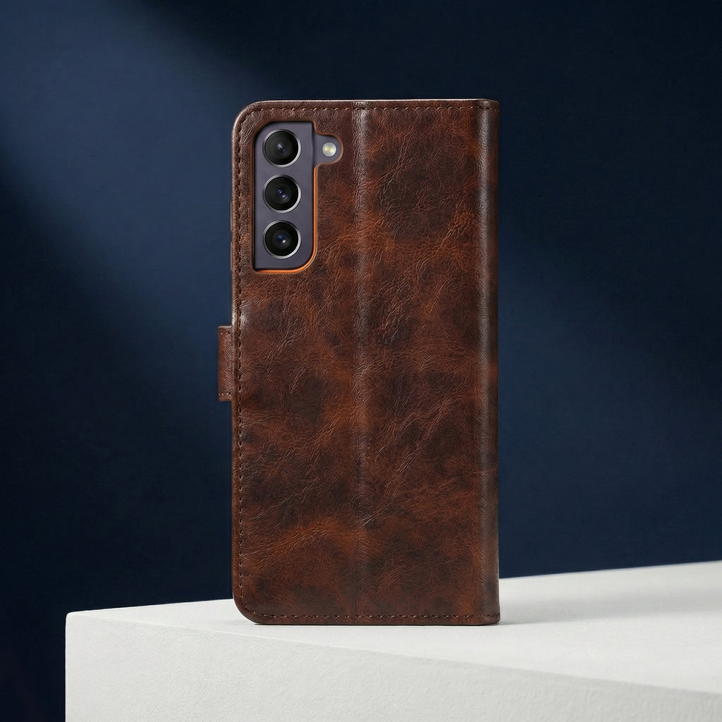 Samsung S20 Ultra Book Case Cover - Brown