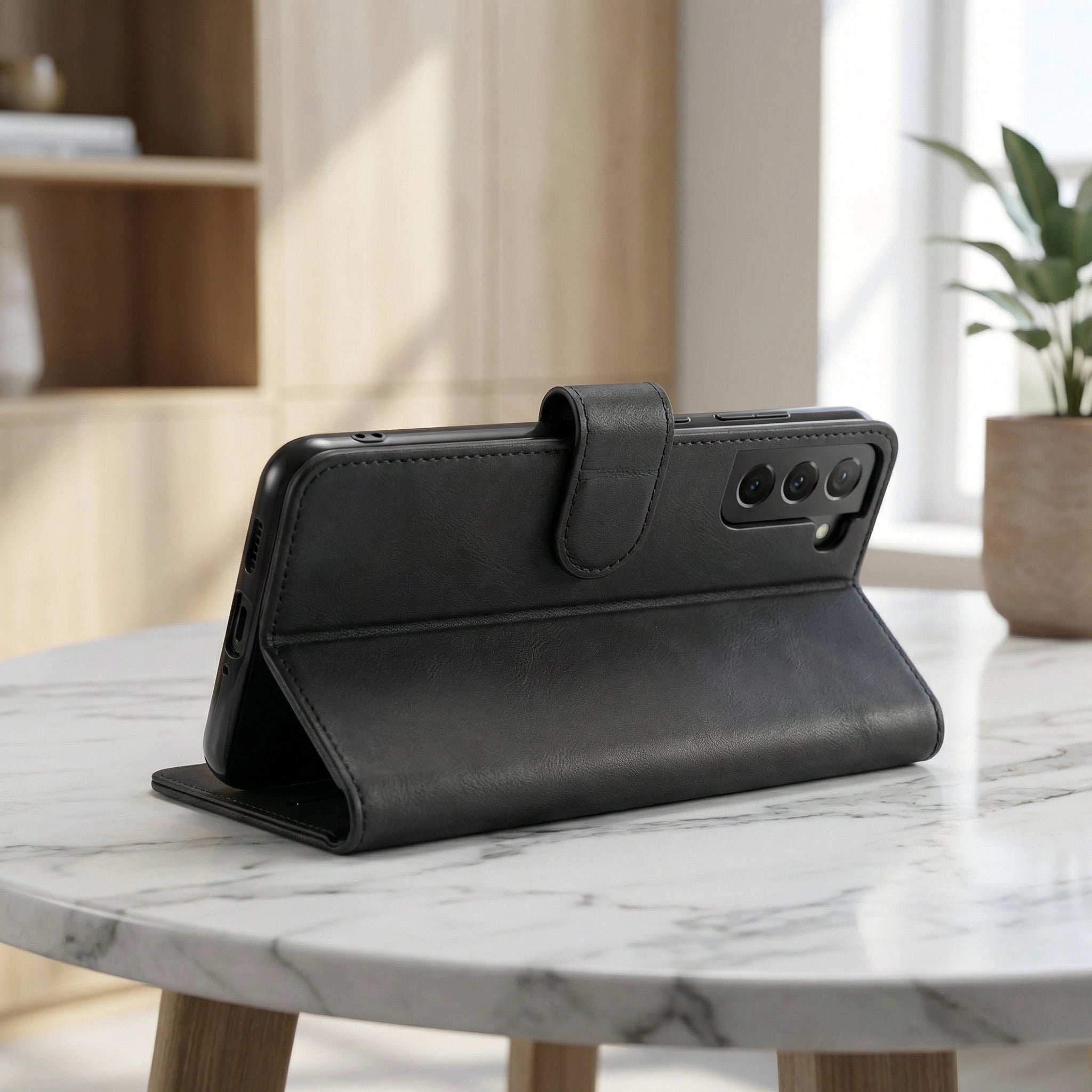 Samsung S22 FE Book Case Cover - Black