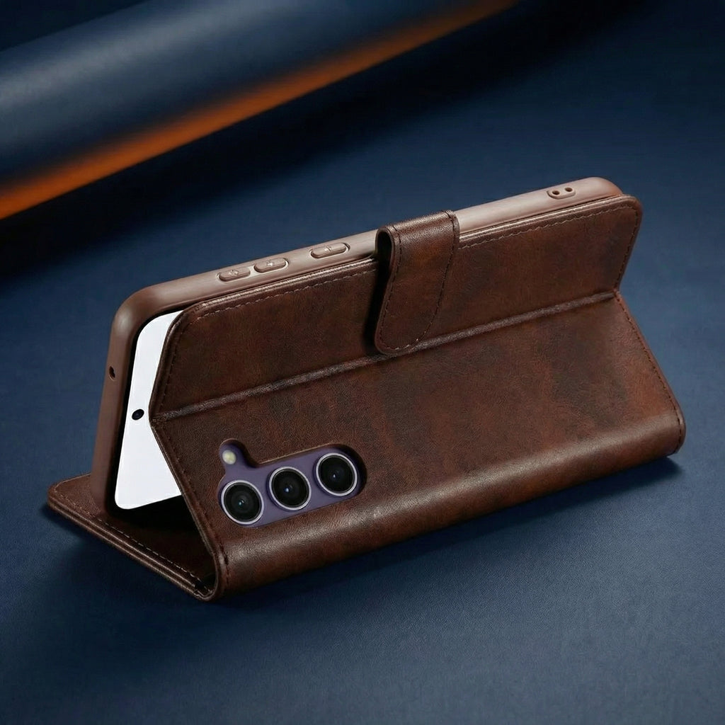 Samsung S23 FE Book Case Cover - Brown