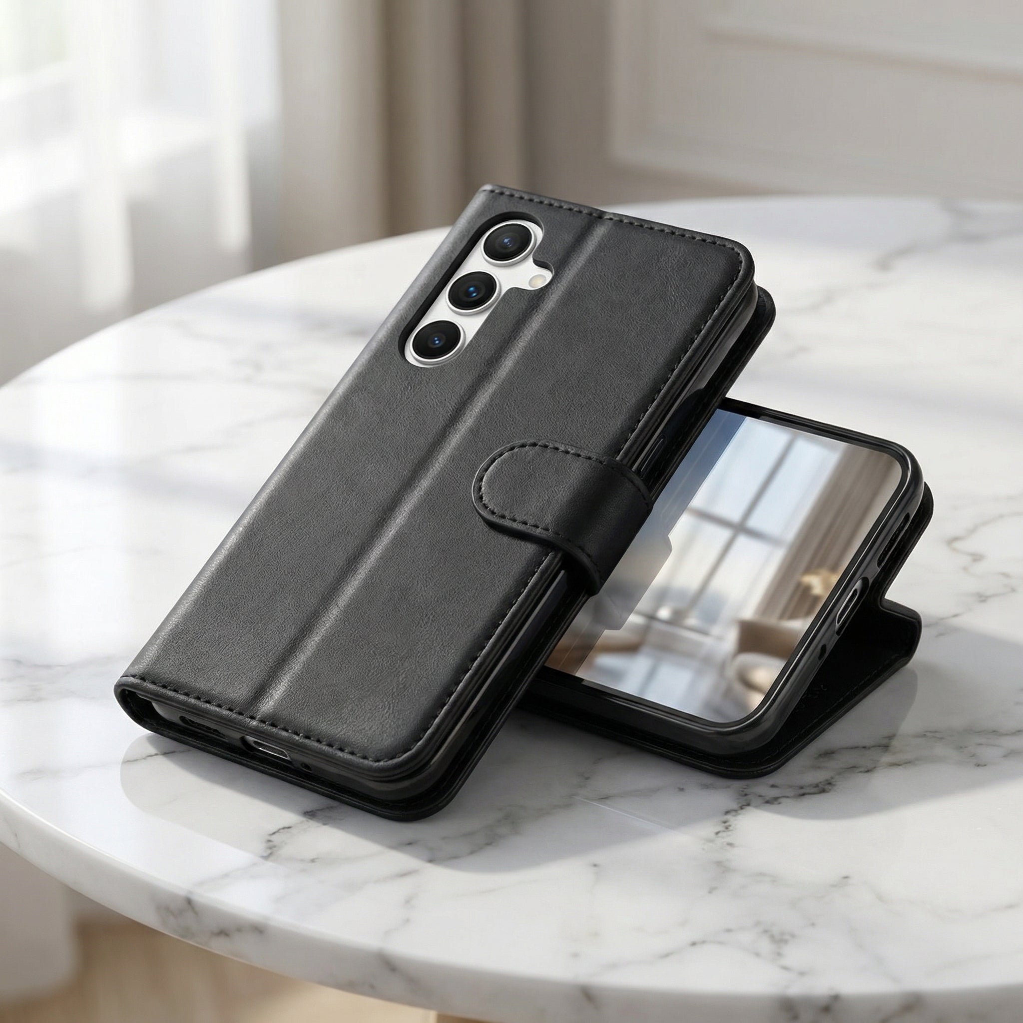 Samsung S24 FE Book Case Cover - Black