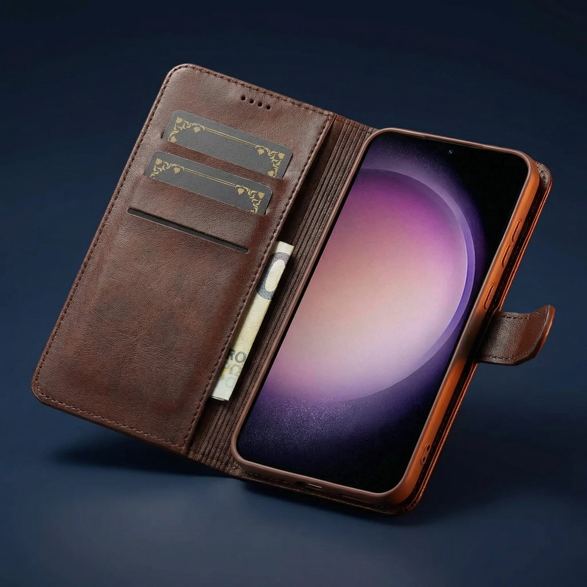 Samsung S24 FE Book Case Cover - Brown