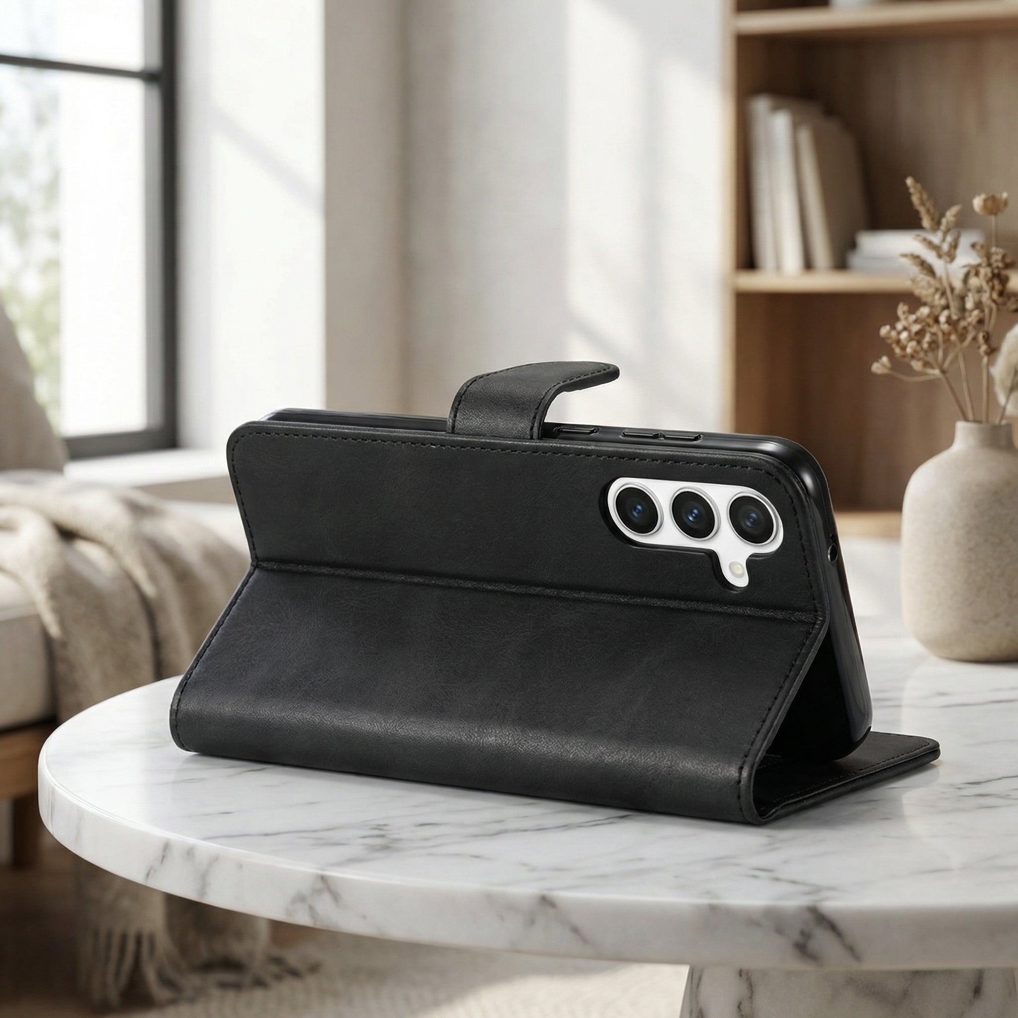 Samsung S25 FE Book Case Cover - Black