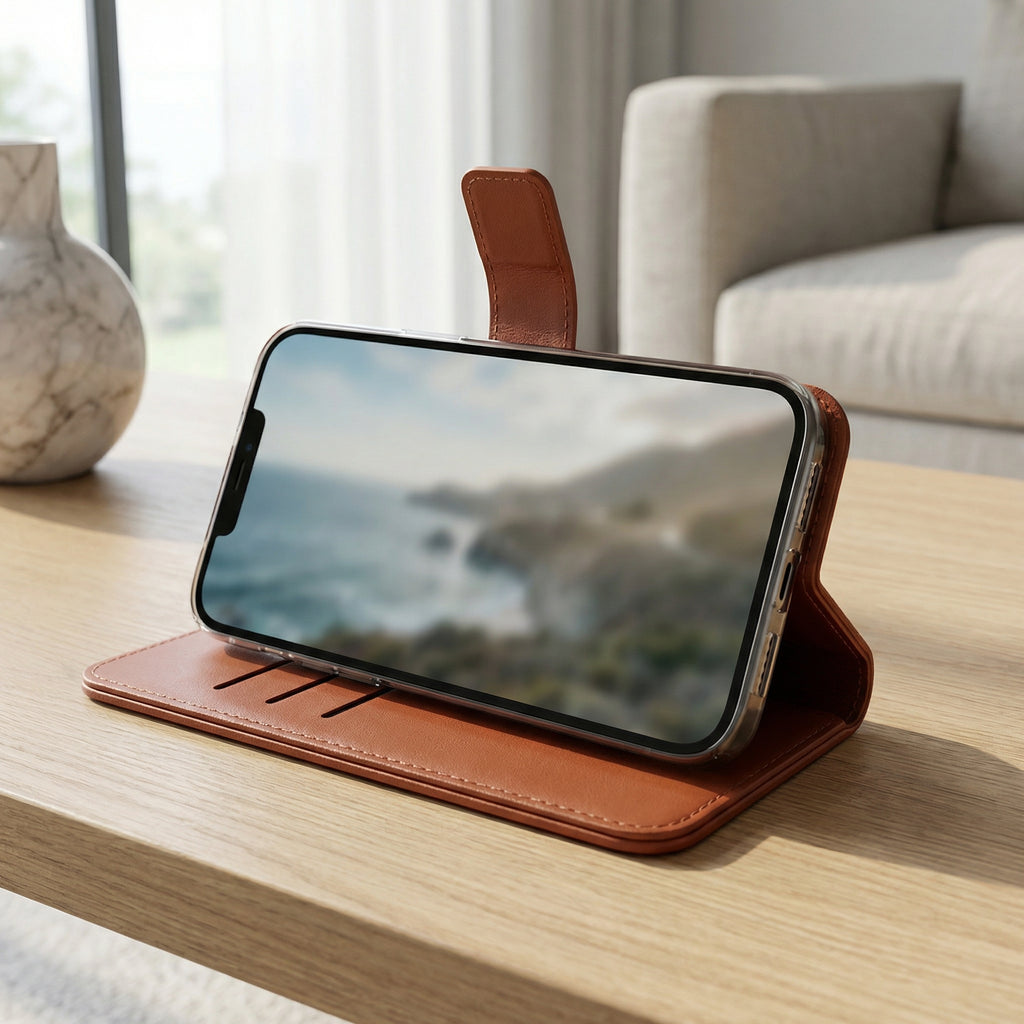 iPhone 12 Pro Max Book Case Cover - Brown