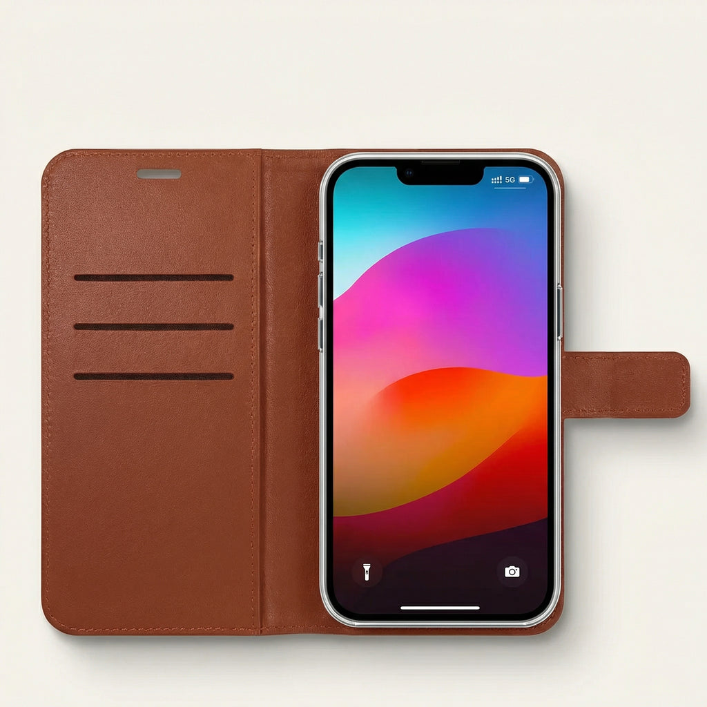 iPhone 13 Pro Book Case Cover - Brown