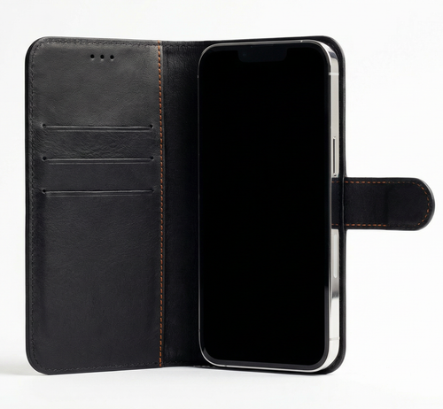 iPhone 13 Book Case Cover - Black