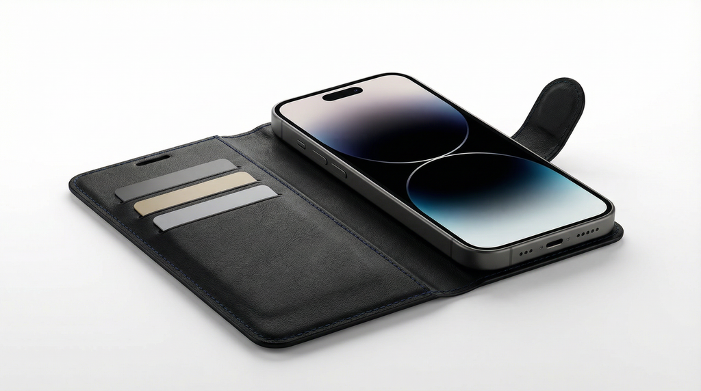 iPhone 14 Plus Book Case Cover - Black