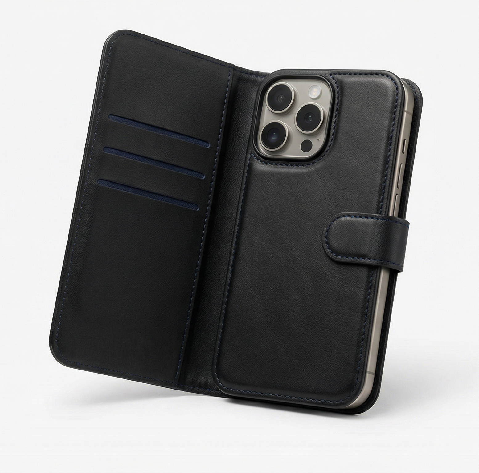 iPhone 16 Pro Max Book Case Cover - Black