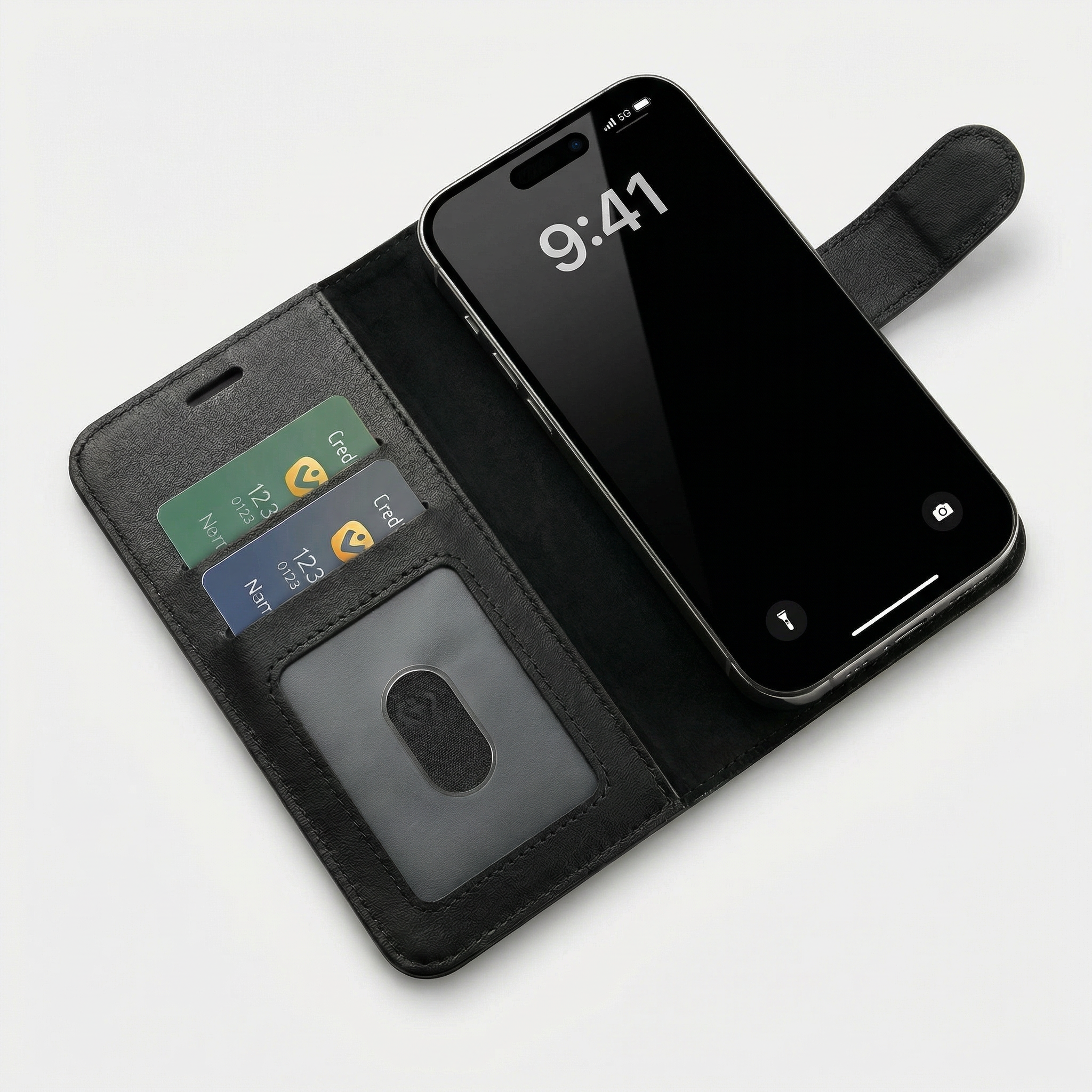 iPhone 17 Pro Max Book Case Cover - Black
