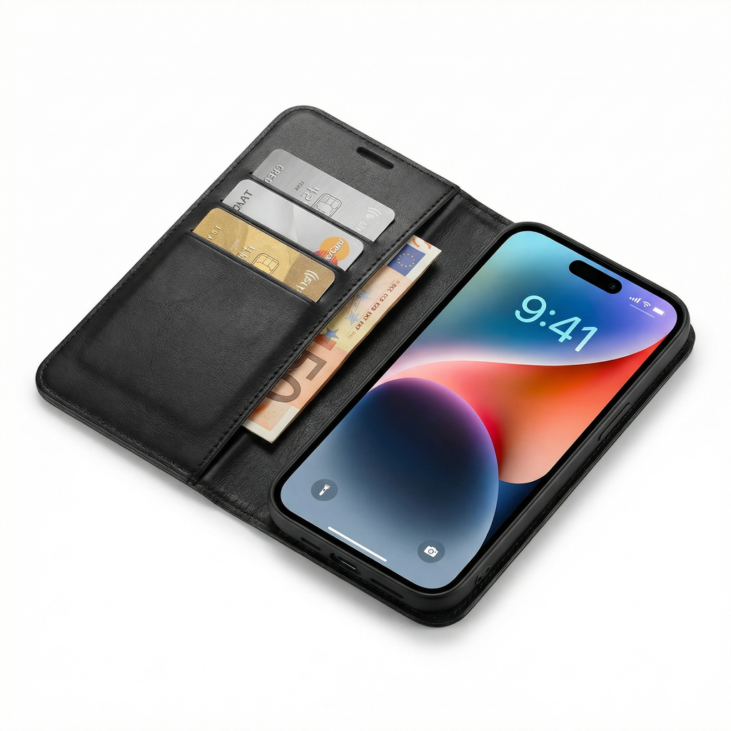 iPhone 17 Pro Book Case Cover - Black