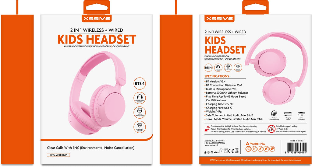 Wireless Headphone for kids - Pink