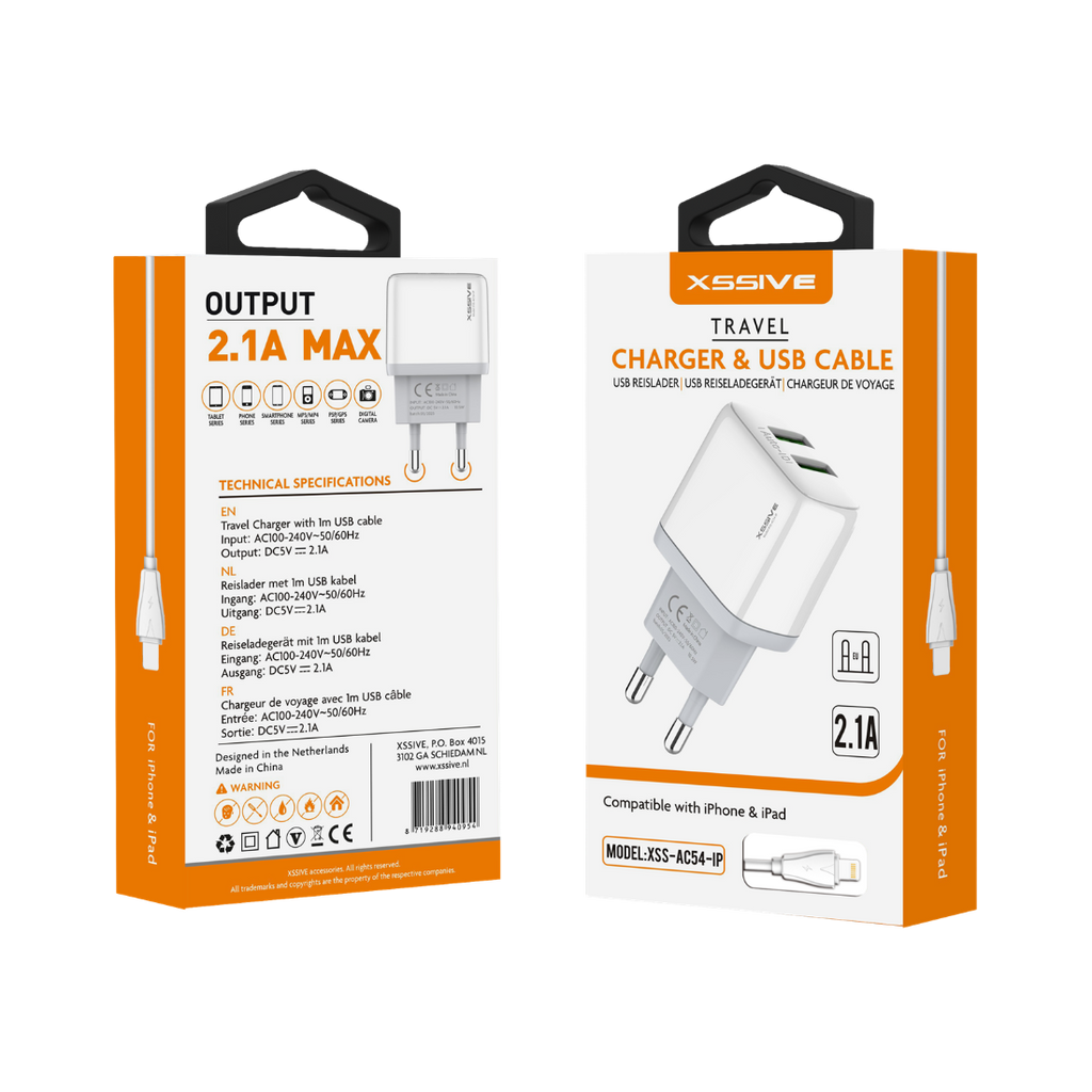 Duo USB Charger with Cable for iPhone