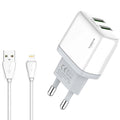 Duo USB Charger with Cable for iPhone