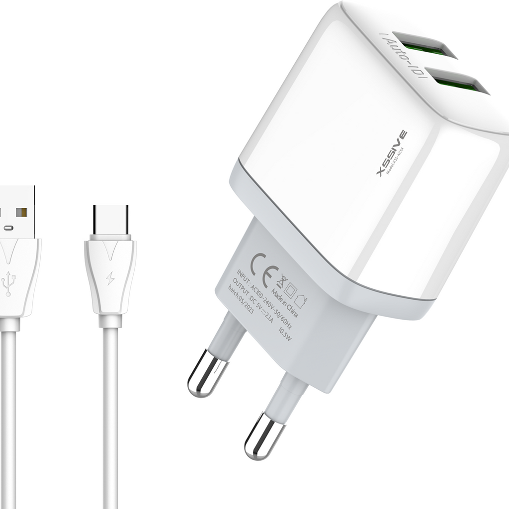 Duo USB Charger with Cable USB-C