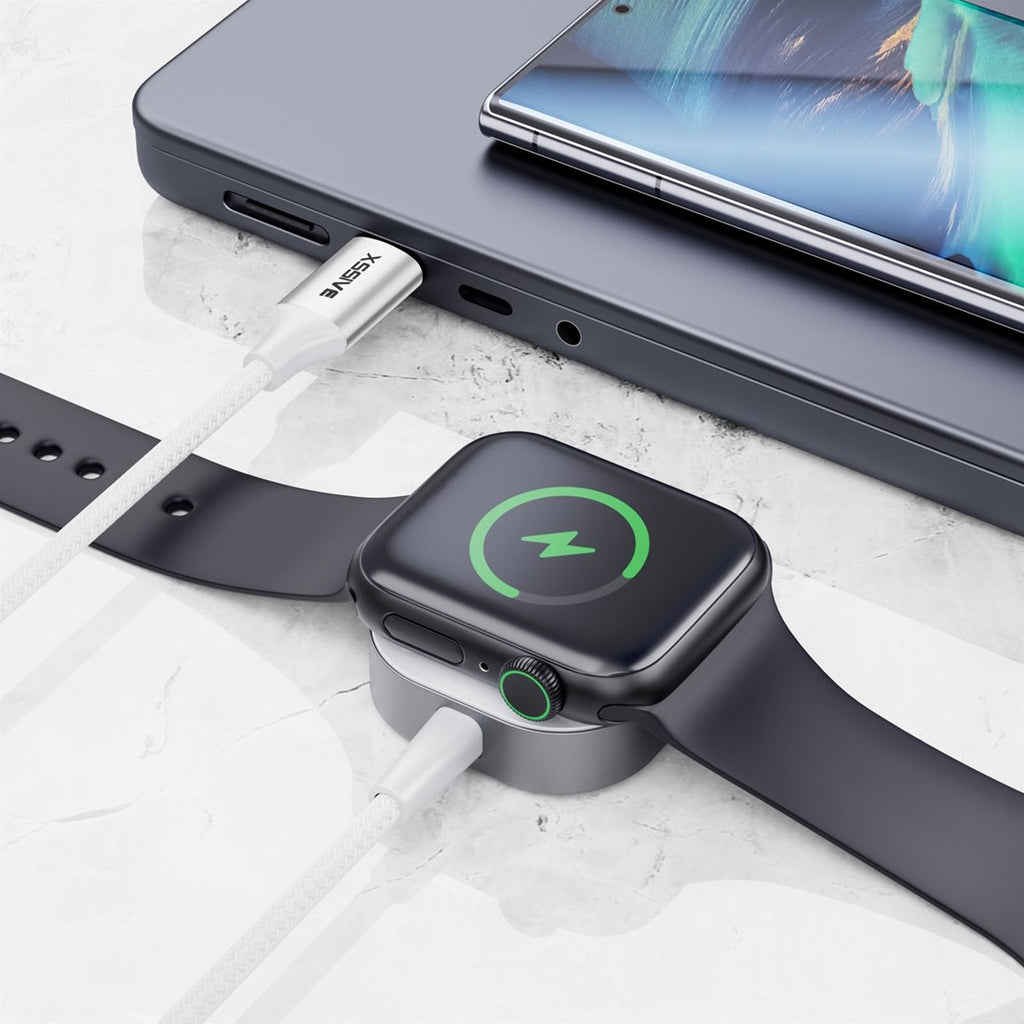 Wireless Charger for Apple iWatch and Samsung Watch - White