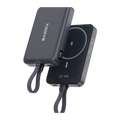 Magnetic Wireless Powerbank with Cable - Black