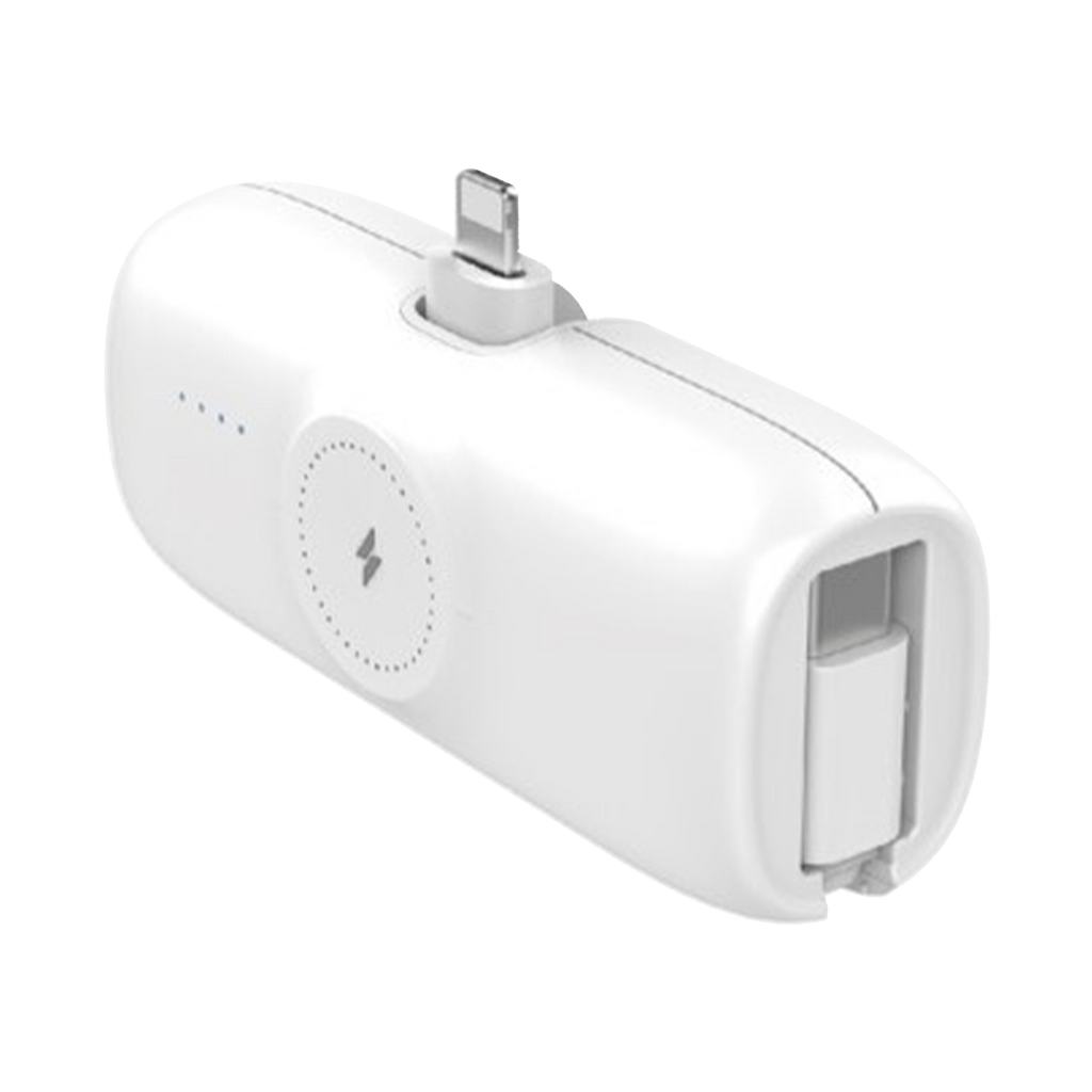 Premium Mini Powerbank For iWatch & iPhone With USB-C Cable 5000mAh - White