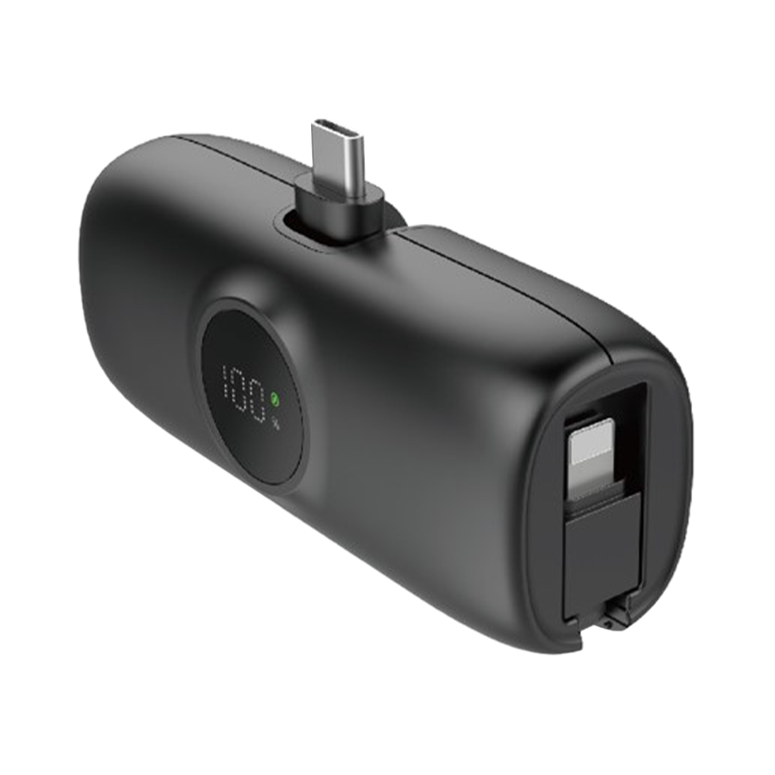 Premium Mini Powerbank For USB-C With iPhone Cable 5000mAh - Black