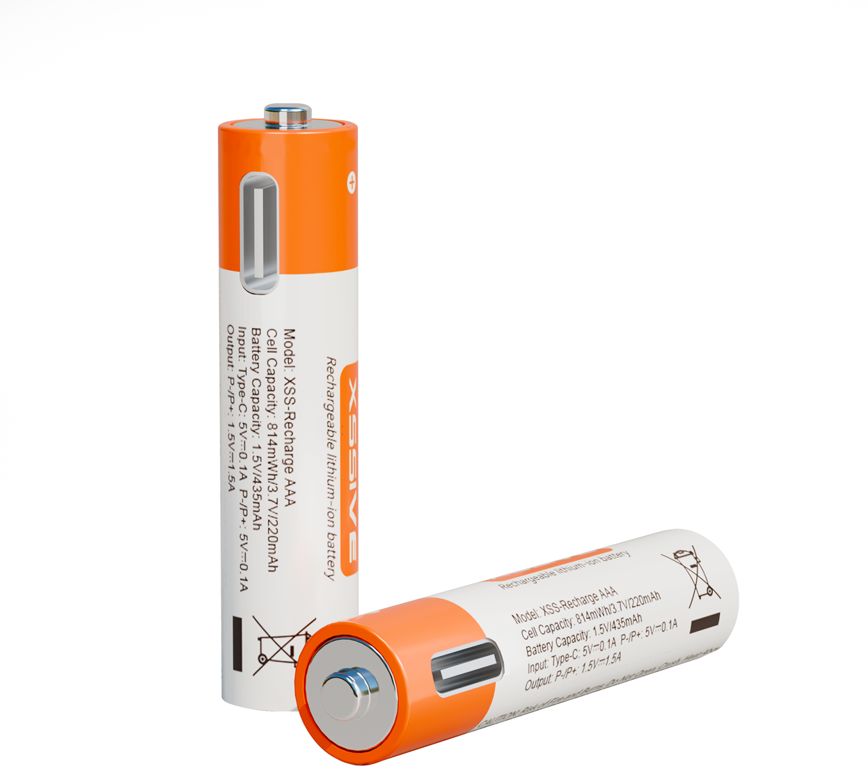 USB-C Chargeable Penlite AAA Batterij 4st.
